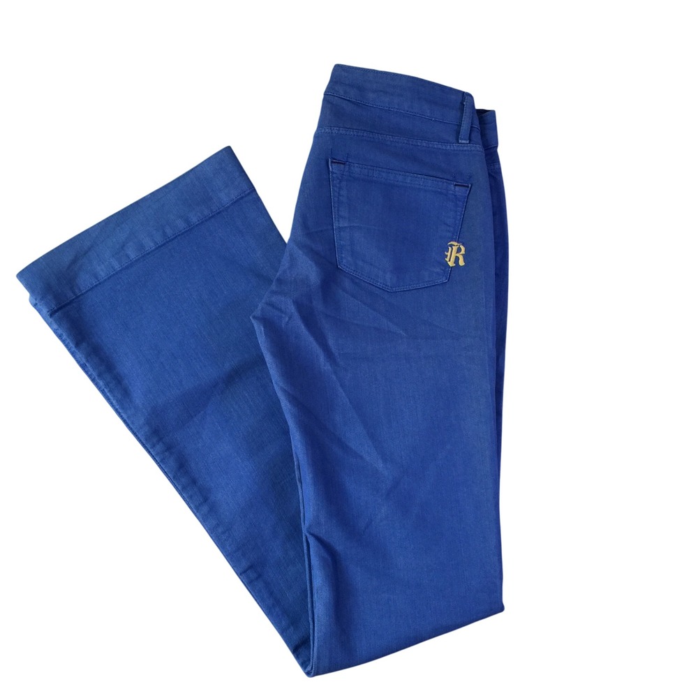 Rich & Skinny Bellissima Jeans 26 Blue Low Rise Flare‎ Y2K USA Made Denim